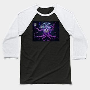 Abstract Alien Octopus Baseball T-Shirt